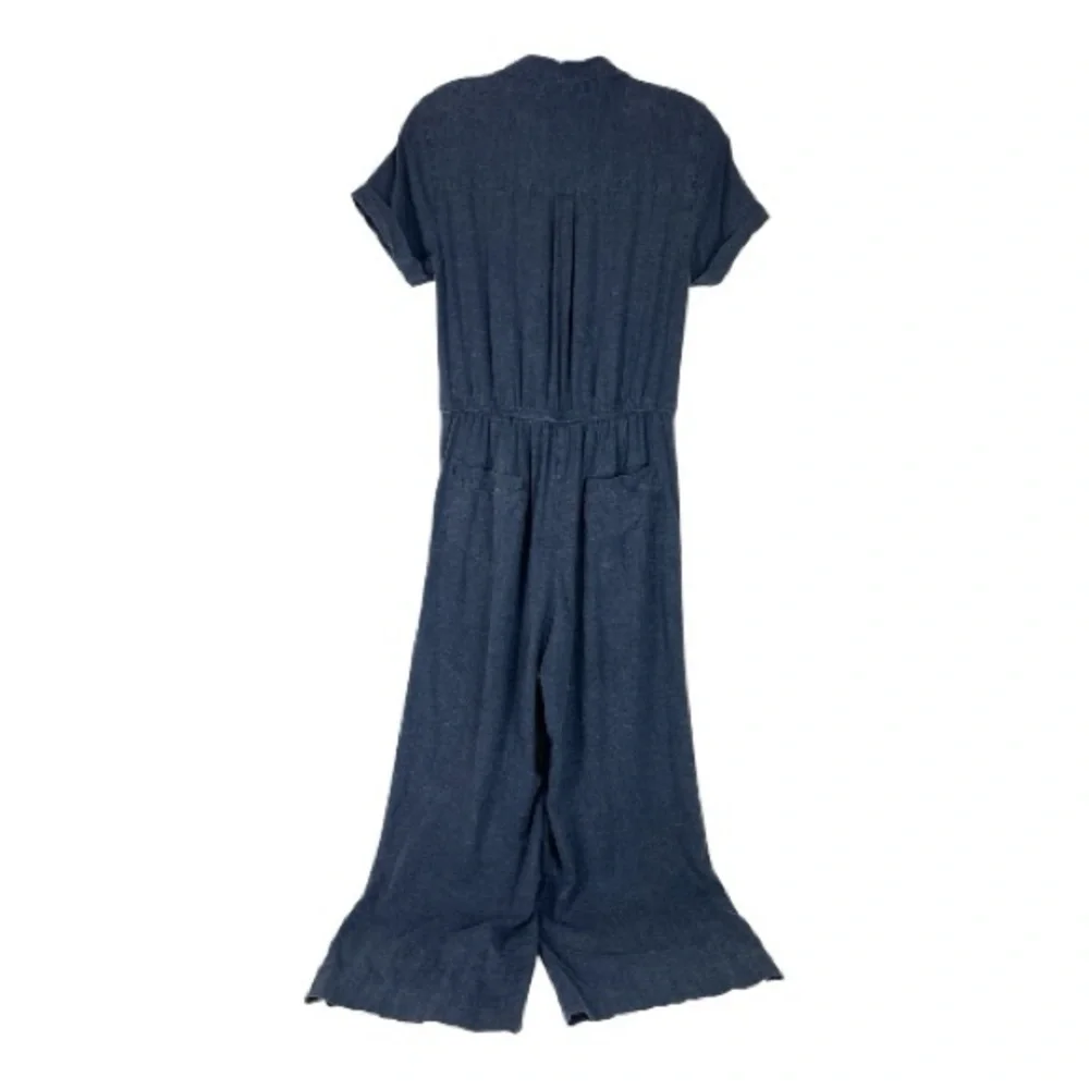 Toad&Co XS Taj Hemp Short Sleeve Jumpsuit in Navy - Picture 4 of 13